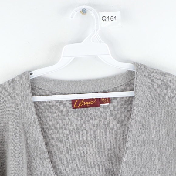 Vintage 80s Streetwear Knit Cardigan Sweater Gray - Picture 2 of 10